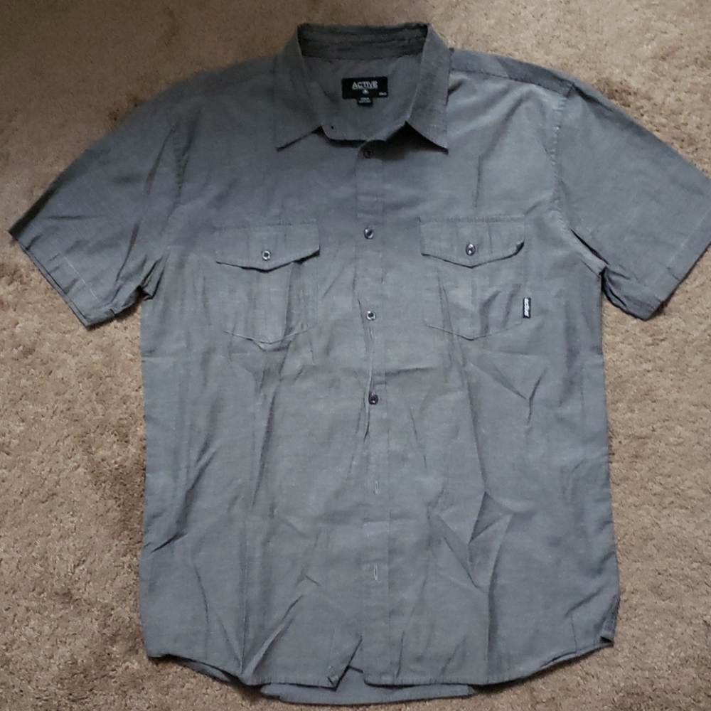 Short Sleeved Button Up Active Rideshop Shirt